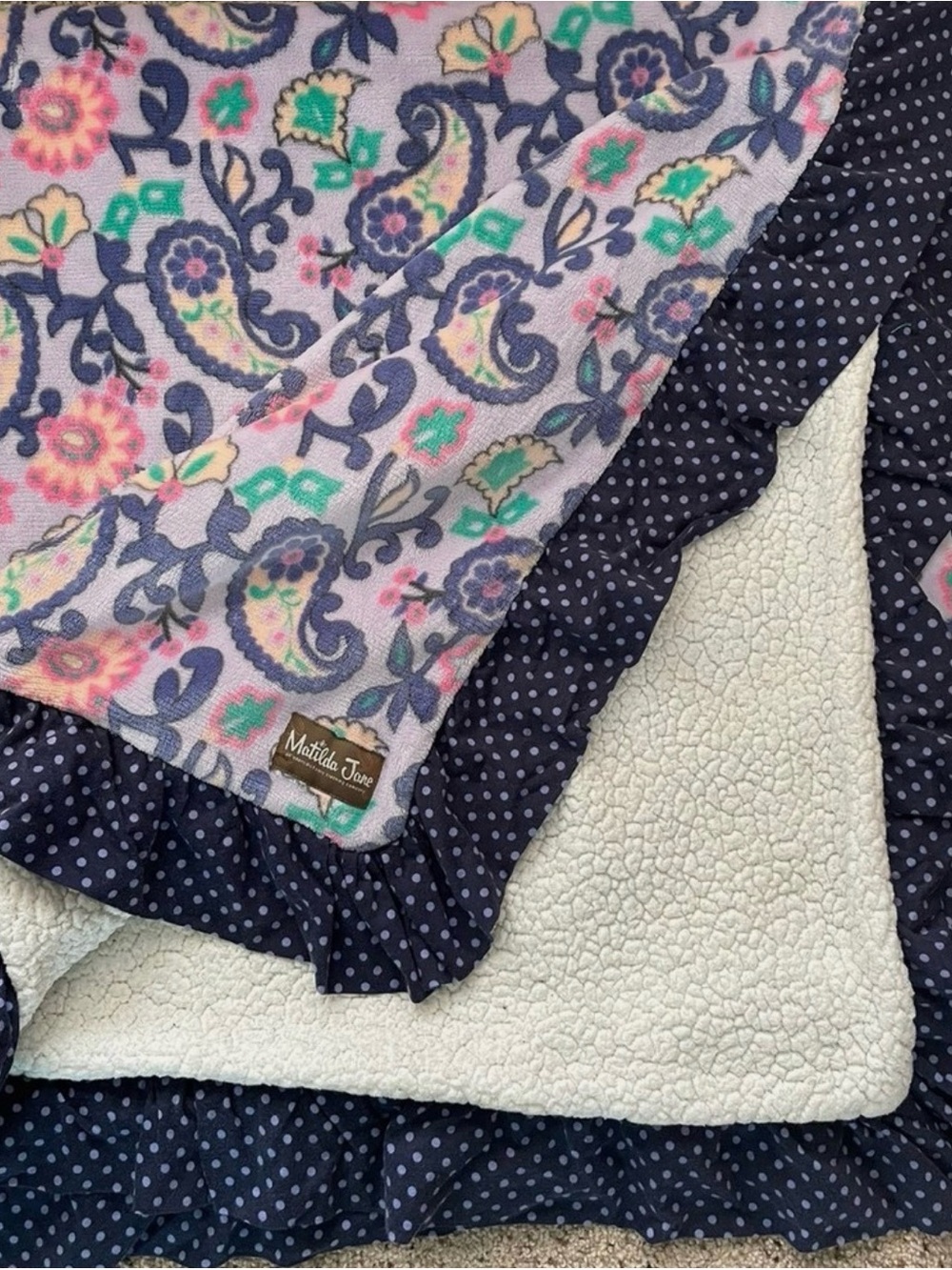 💘MATILDA JANE PERFECT PAISLEY BLANKET THROW 52X52 NIB!!